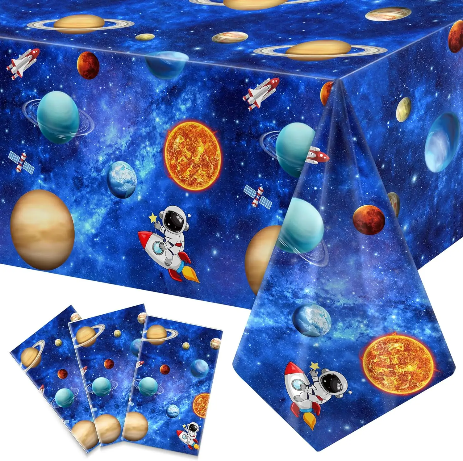 3 Pack Space Themed Birthday Party Supplies Decorations Solar System Galaxy Planets Astronaut Party for Kids