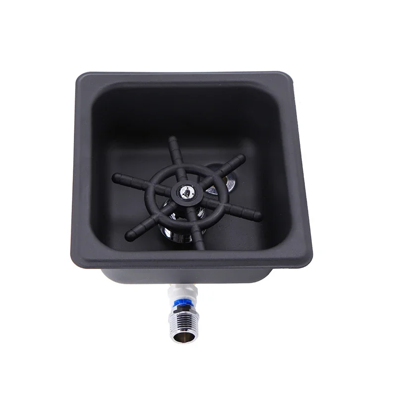 Black Cup Easy Washing Stainless Steel Glass Rinser