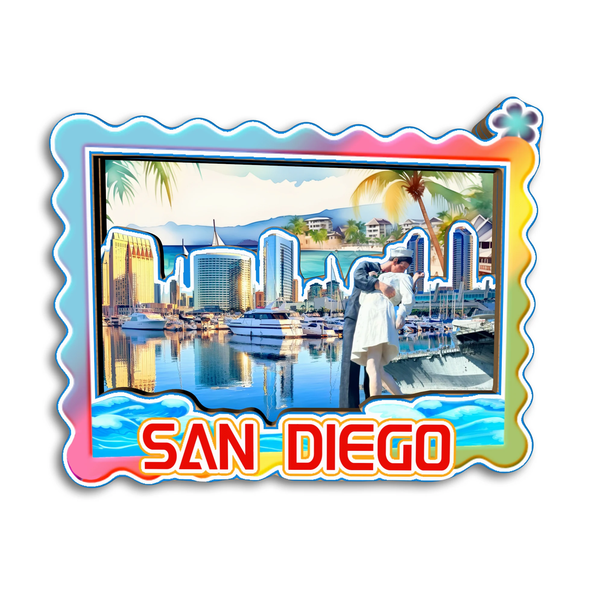 سان دييغو سكرامنتو سان خوسيه كاليفورنيا الولايات المتحدة الأمريكية مغناطيس الثلاجة هدية تذكارية للسفر ثلاجة ديكور Handmarde #3