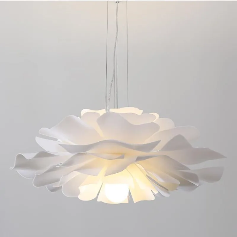 

Italy White Flower Pendant Light Nordic Romantic Bedroom Decor E27 Pendant Light for Dinging room Hall Restaurant Fixture