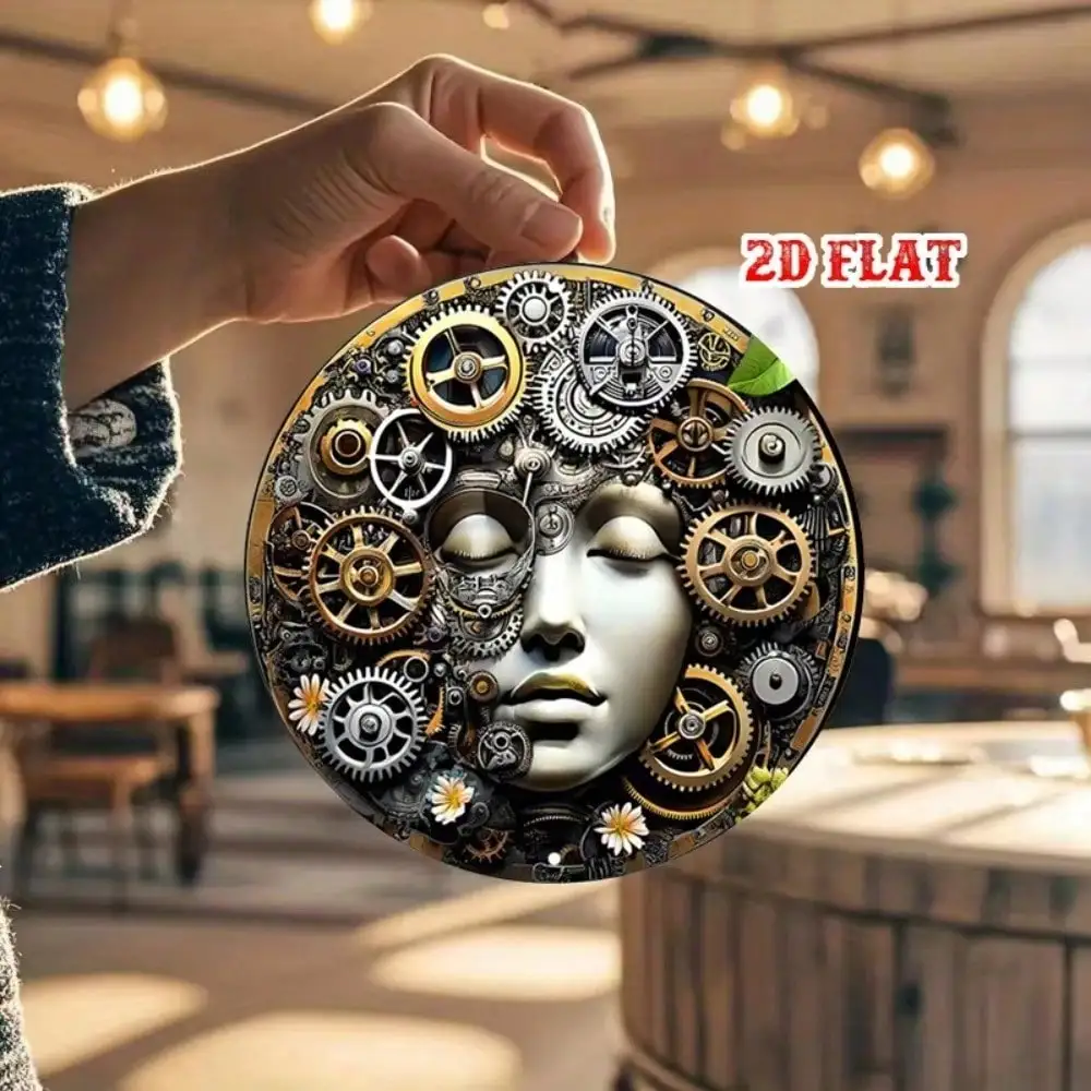 Brand Steampunk Metal Wall Art 3D Retro Gear Flower Sign Unique Gothic Home Decor For Living Room Bedroom Industrial Iron Poster
