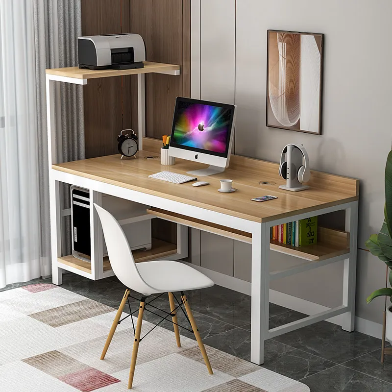 household multifunctional computer desk metal frame storage office table simple creative mesa de escritorio office furniture