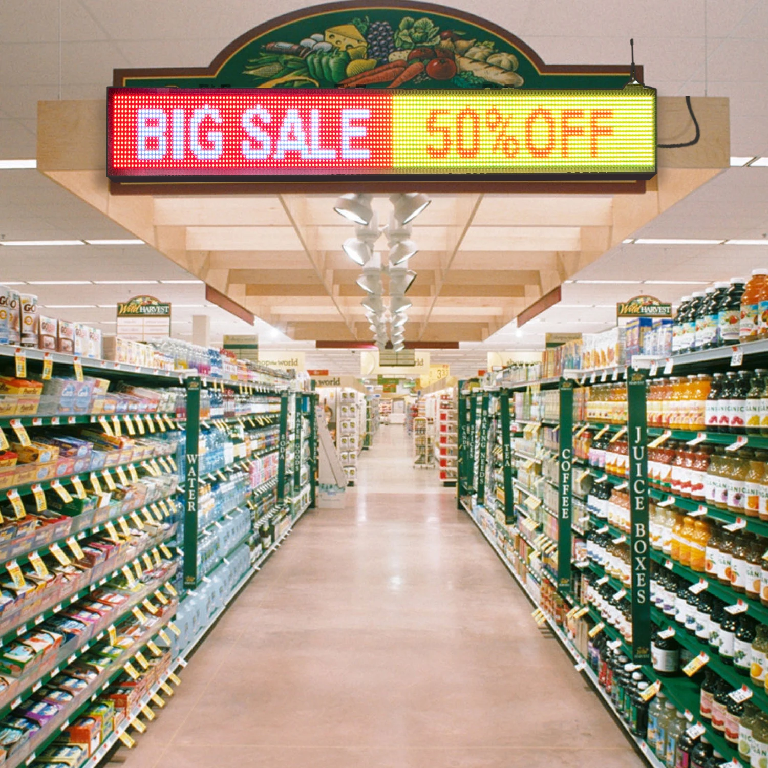 1.25m Wireless Control Led Display Indoor RGB Programmable Scrolling Message Sign Board for for Restaurant, Bar, Bistro, Cafe