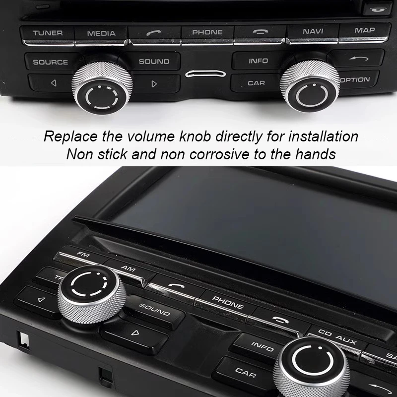 For Porsche Cayenne Panamera Macan 911 718 Boxster Cayman Car Audio Volume Radio Knob Cover CD Multi-Media Control Switch Button - view 3