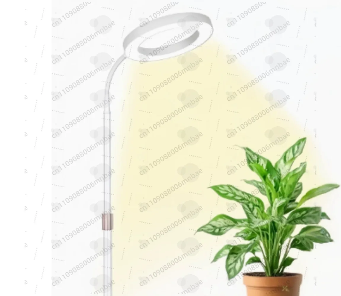 植物育成ライト-フルスペクトル-室内リング型育成ランプ-高さ調整可能-3-9-12時間タイマー-3つの照明モード-10段階調光機能付き