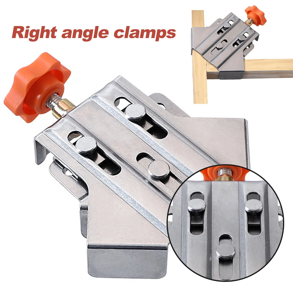 1/2/4pcs Right Angle Clamp Adjustable Swing Jaw Stainless Steel Quick Positioning Clamp 90° Holder Fixed Clip Woodworking Tool