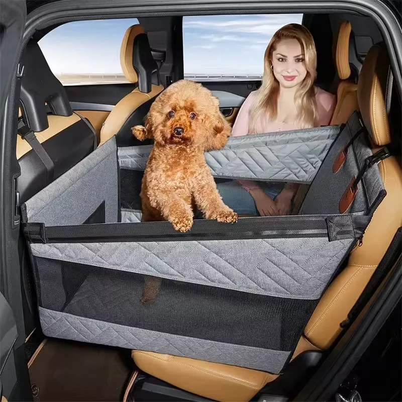 Waterproof Scratchproof Pet Car Nest Bed Full Coverage Back Seat Hammock Extender Dog Car Cover with Mesh Pocket for Dogs