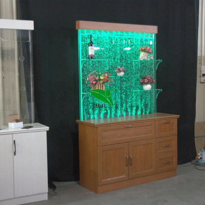 Customization.Modern Home Living Room Furniture House Corner LED Color Changing bar Cabinets with Water Bubble Wall