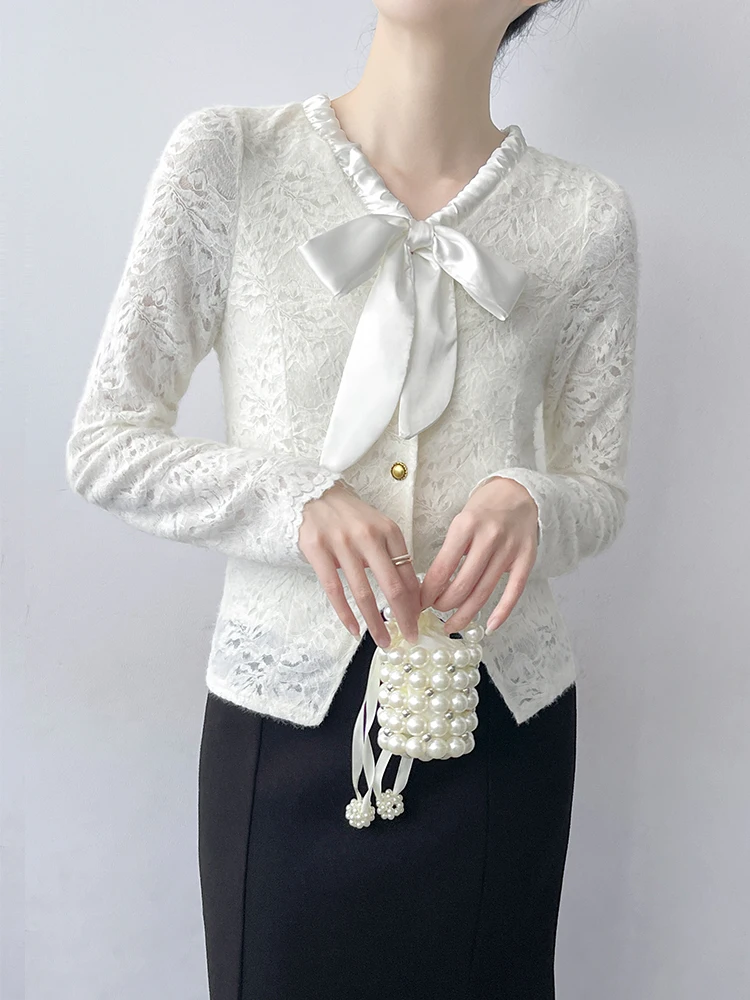 

Корейская женская теплая водолазка с V-образным вырезом и флисовой подкладкой, осенне-зимняя, утягивающая, с завязками, кружевная, утолщенная, длинная