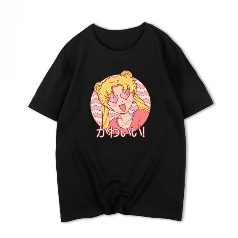 New 2026 Sailor Moon Anime T-Shirt for Women Men, Loose Oversized Tee, Summer Cartoon Graphic Tops