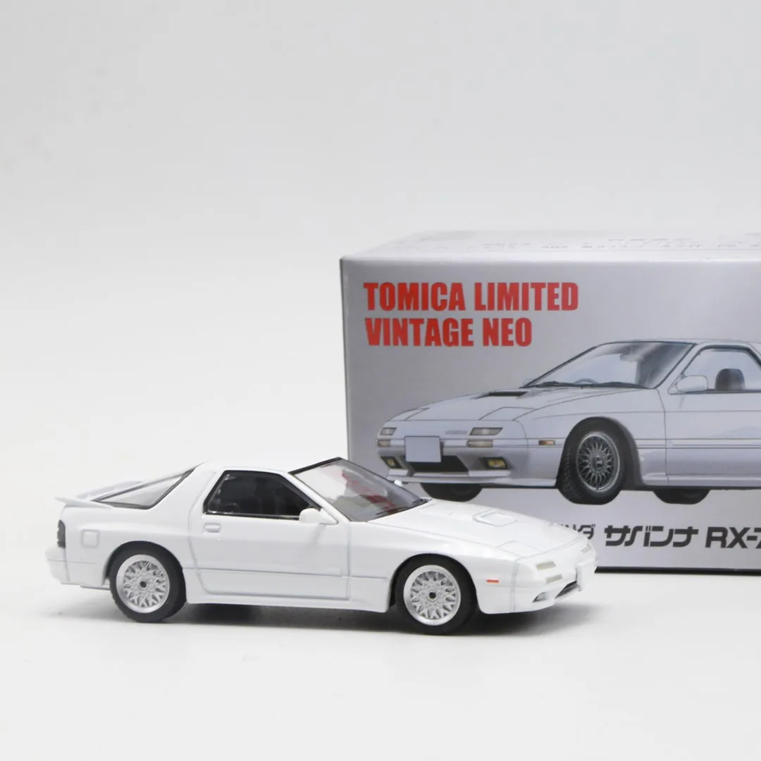 TAKARA TOMY-Motor de juguete de aleación blanca, modelo de Metal fundido a presión, TOMYTEC 1/64 TLV-192c, MAZDA, SAVANNA, RX-7, FC, regalos