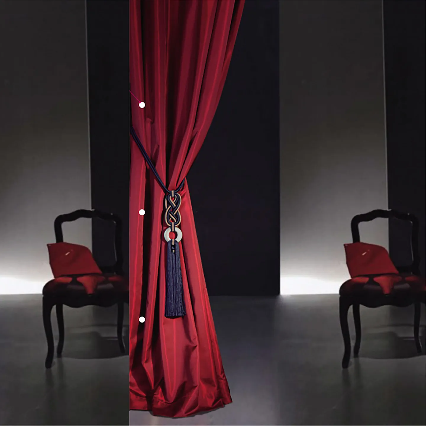 Minimalist Curtain Tieback with Tassel & Ring - Simple Rope Holdback for Curtains, Home Decor for Living Room (Ambiance Style)