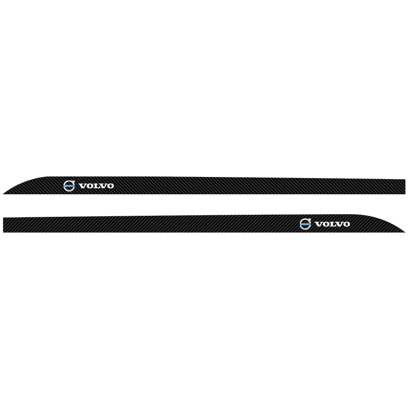 2pcs Carbon Car Door Side Skirt Sill Stripe Sticker Decals For Volvo Xc90 S60 S80 Xc60 Xc70 Xc90 Fh V50 S40 C30 Car Accessories