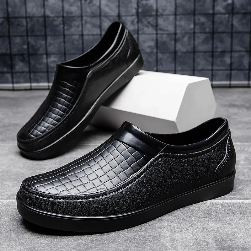 Mannen Oxford Zool Waterdichte Keuken Ademende Regenschoenen Mode Werkschoenen Antislip Chef Schoenen Platform Ondiep Rubber Schoenen