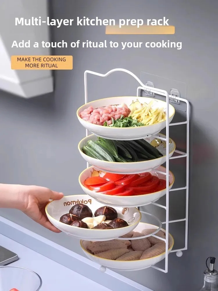 

Kitchen Multi-Functional Di Plate Multi-Layer Storage Plate for Home Hot Pot Preparation Special Di Tray Storage Ra