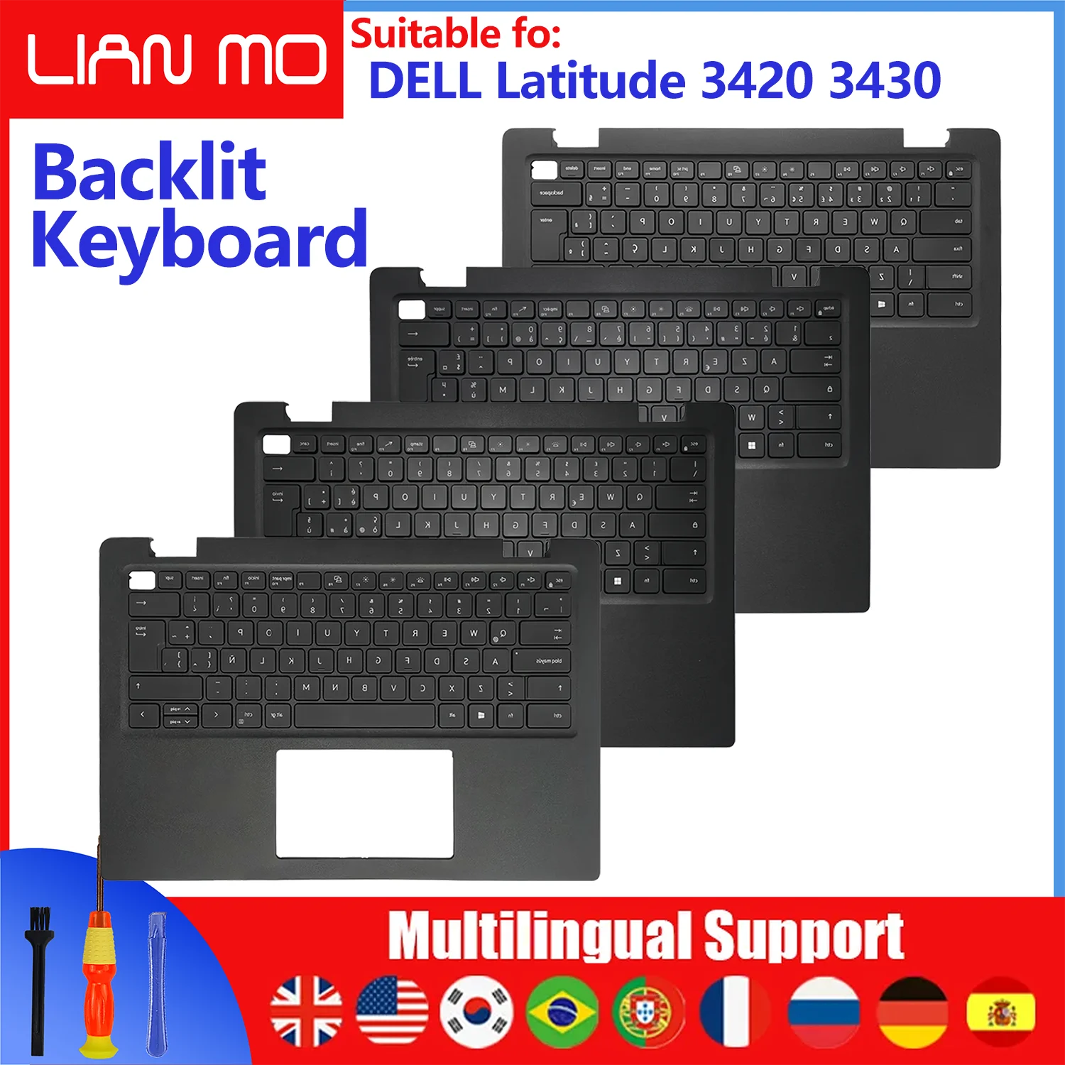 Canadian French/Turkish/UK/US layout for DELL Latitude 3420 E3420 3430 04PX9K P144G C-shell keyboard