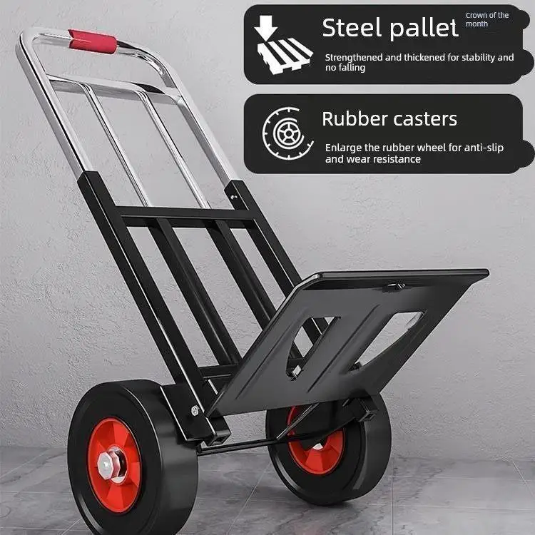 ステンレス製手引きショッピングカート軽量ポータブル階段昇降小型トレーラー家庭用品移動ツール