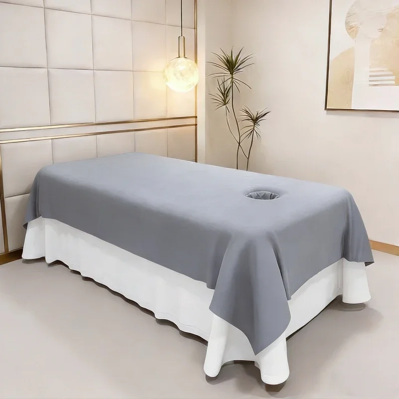 3 Colors with Holes Stain Resistant Bed Sheets Enlarged Massage Breathable Beds Towels Beauty Salon Reusable Bedding 140x240cm