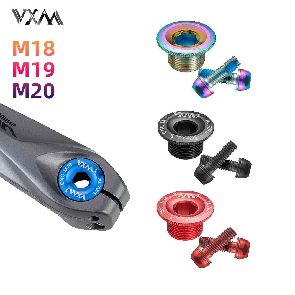 

VXM Crank Cover Screw Cap M18/M19/M20 MTB Crankset M20 Aluminum BMX Road Bike Arm Bolt Mountain Bike Accessories Parts