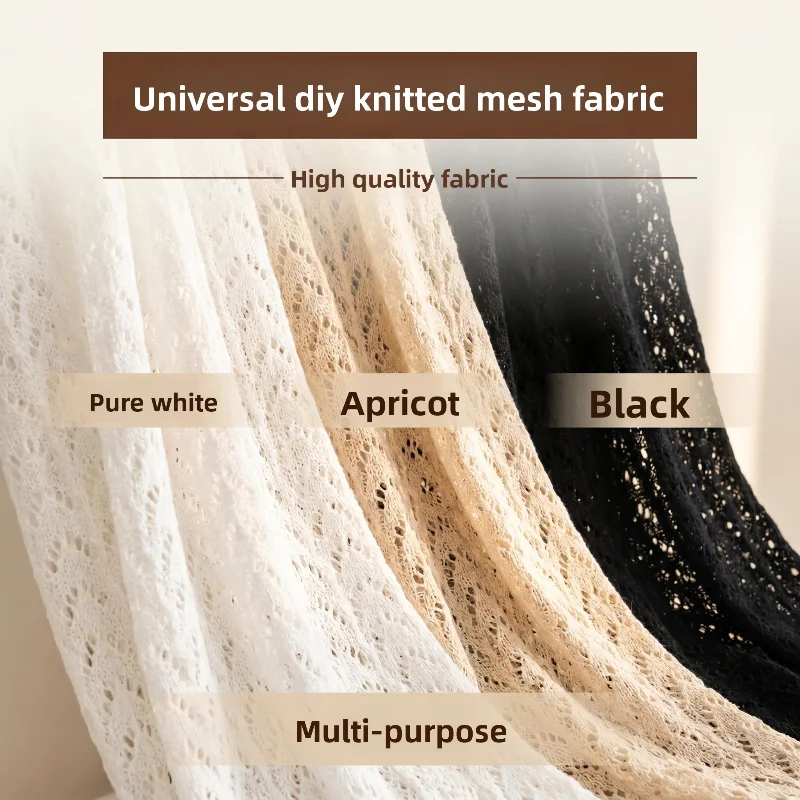 Solid Knit Hollow Out Mesh Fabric for DIY Sewing Handmade Dress Cardigan Jacket Garment Accessories Clothing Fashion Cloth - view 2