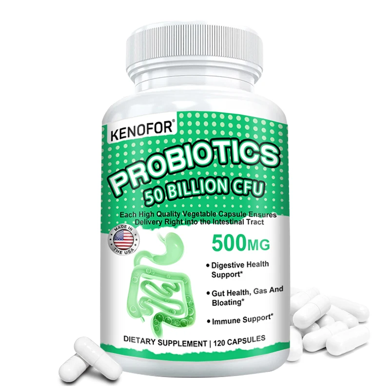 البروبيوتيك 50 مليار CFU لكل خدمة الصحة الهضمية ودعم الأمعاء والمناعية - يدعم الإمساك في بعض الأحيان والغاز والنفخ