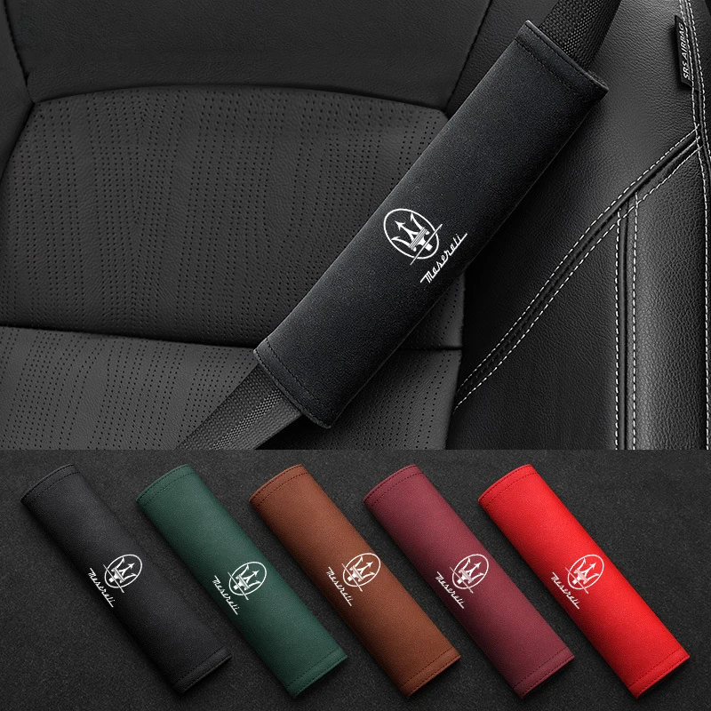 Funda para cinturón de seguridad de coche con hombrera para Maserati Badge Levante Ghibli Gran Turismo Quattroporte Gransport GT GC Cinquettroporte