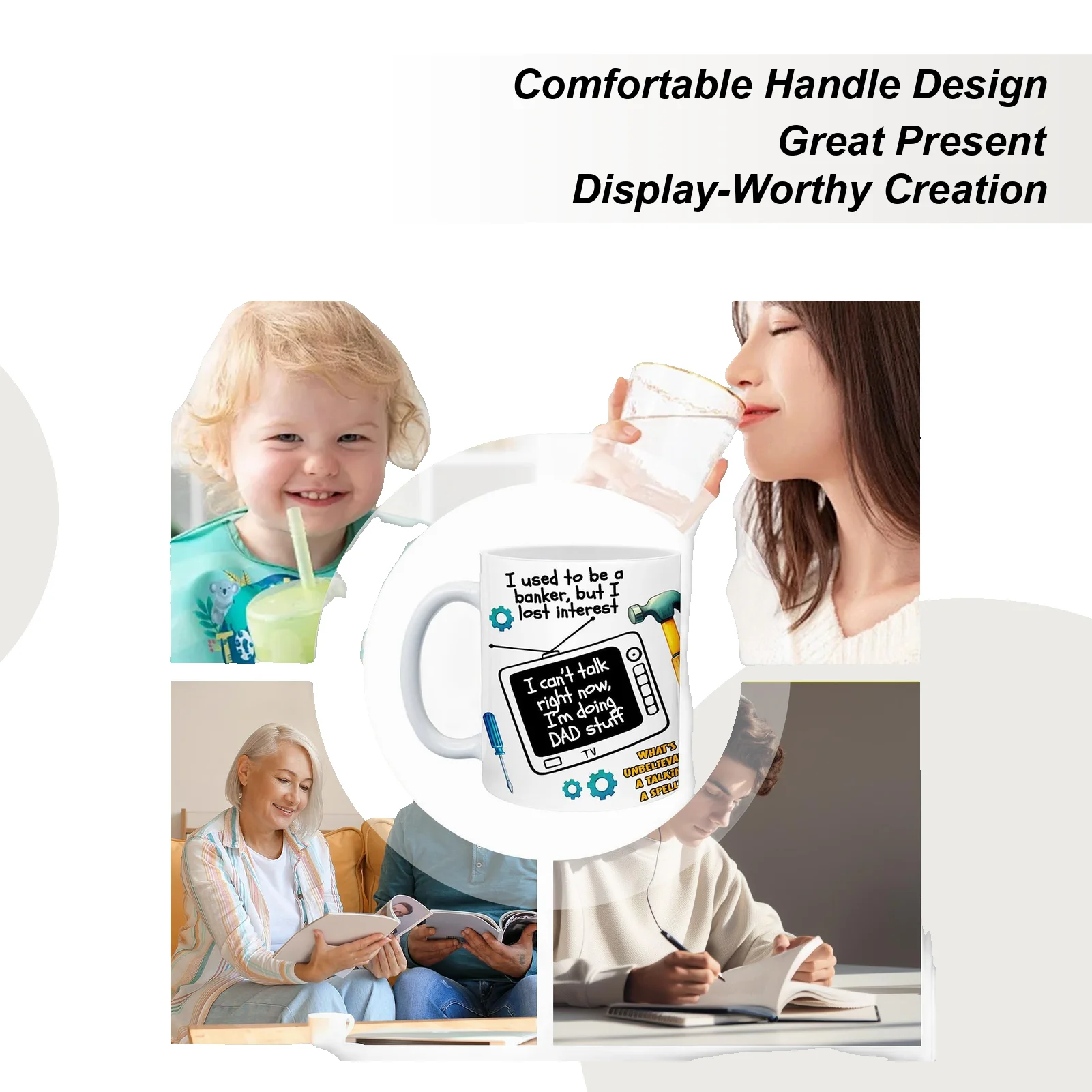 

Dad Coffee Mug 3D Ceramic Fathers Day Coffee Mug Home Decoration For Beer Whiskey Shelf Desk Family Party Picnic Camping