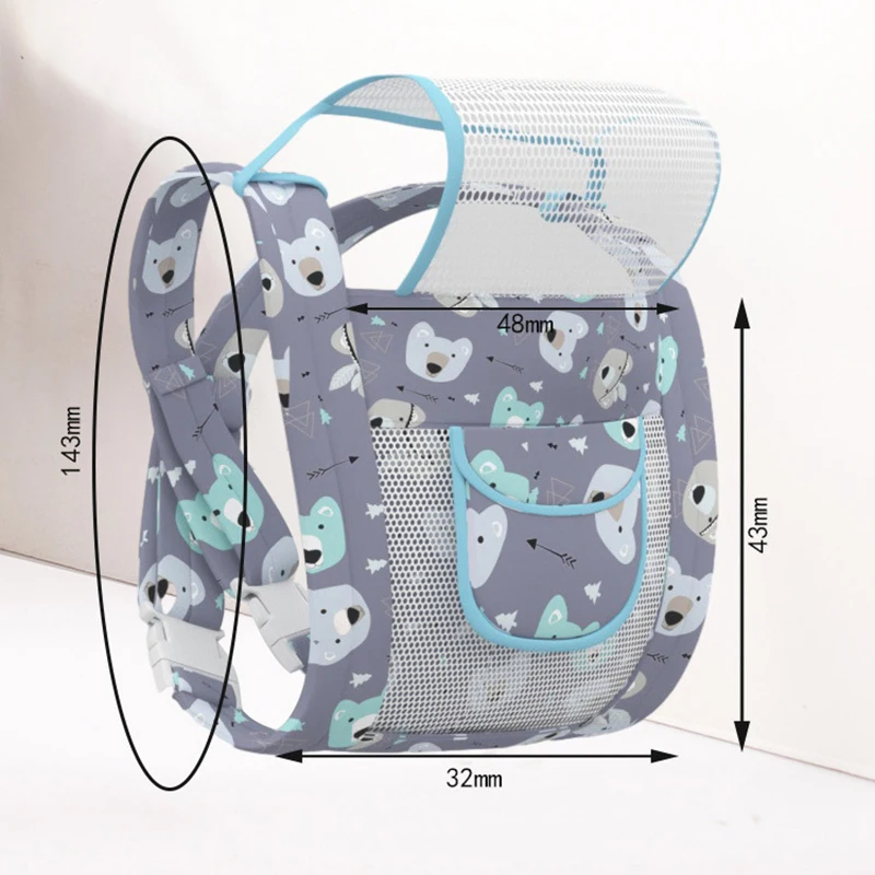 Babytrage, verstellbar, vordere Umarmung, horizontale Umarmung, ergonomisch, niedlich bedruckt, atmungsaktiv, für Neugeborene, Gürteltrage, Outdoor-Tragewerkzeug