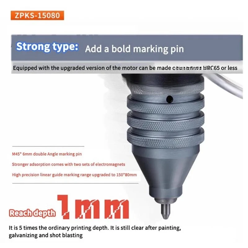 Pneumatic Metal Dot Peen Marking Machine VIN Code Plotter Printer 80x40/120x50/150x80mm Coding Machine for Business