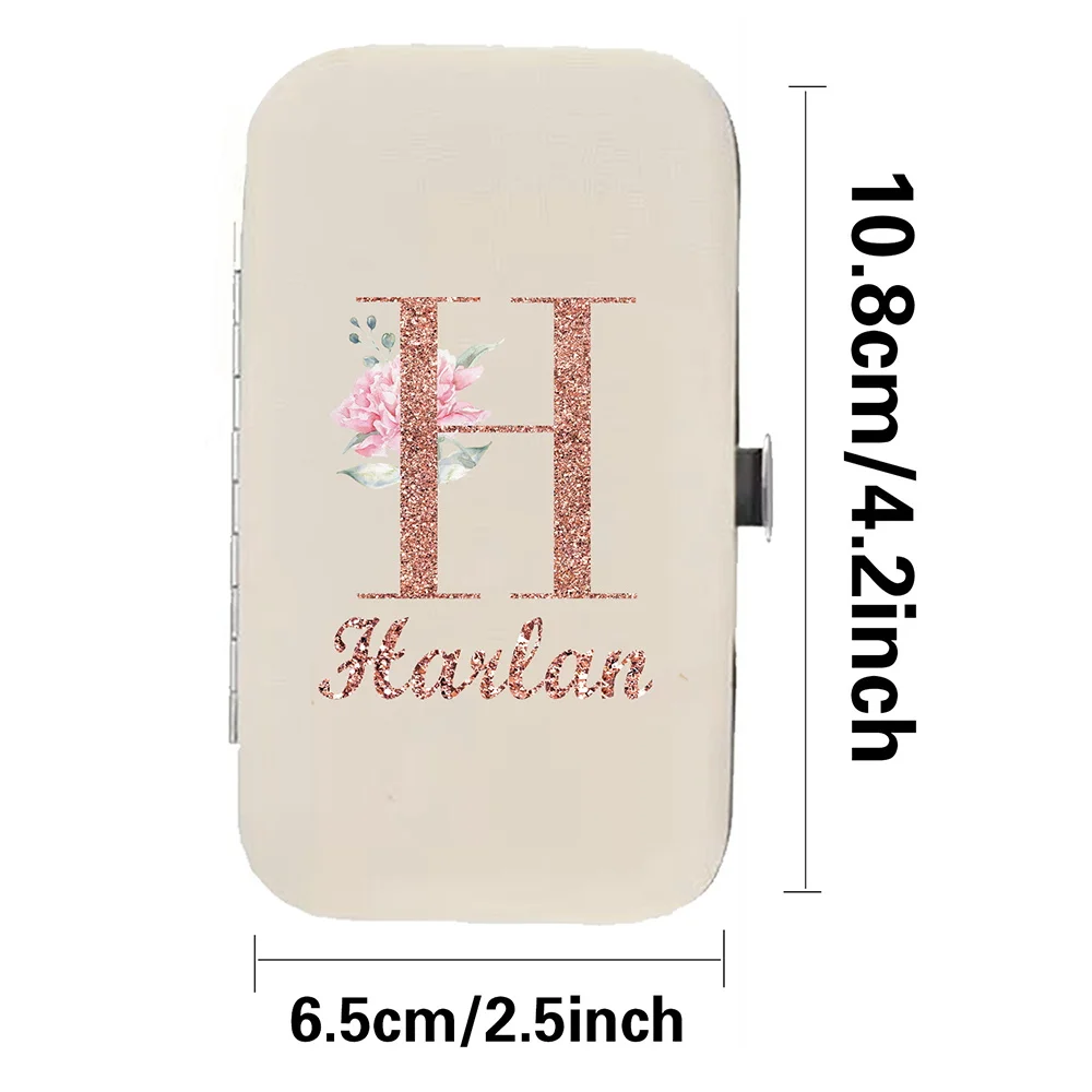 Nome personalizzato 7 pezzi Tagliaunghie professionali Set Kit manicure pedicure in acciaio inossidabile con custodia per organizer Uso domestico