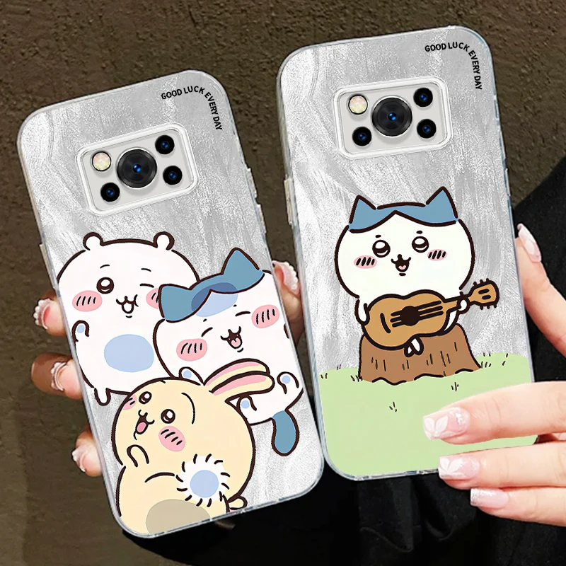 

Cartoon C-Chiikawas U-Usagis For Xiaomi Poco C65 M6 M3 X6 X5 X3 Redmi 13C 12 12C 10C 10 9T 9A 9 Pro 5G Feather Yarn Funda