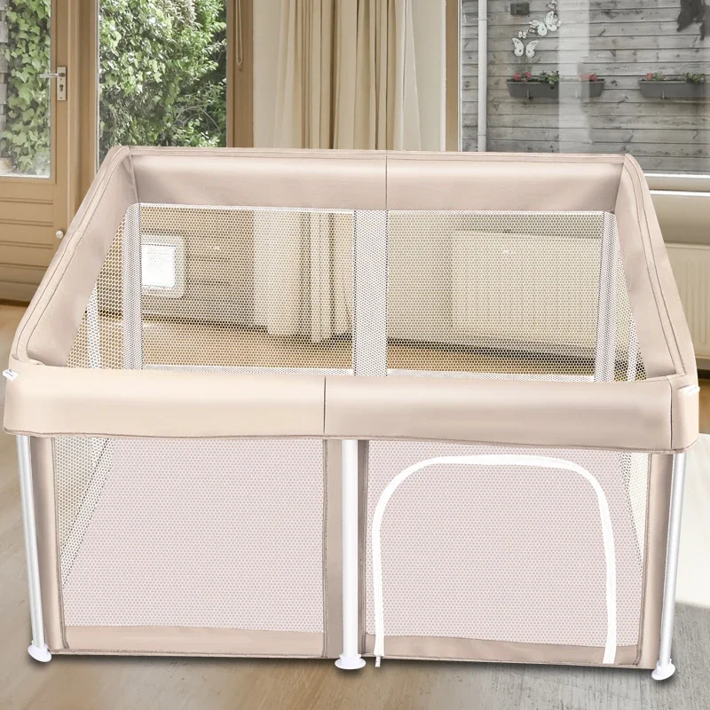 One-Click Foldable Kids Playpen Safety Home Tool-Free Assembly Baby Toddler Crawl Fence Educational Learning Activities Play Yar