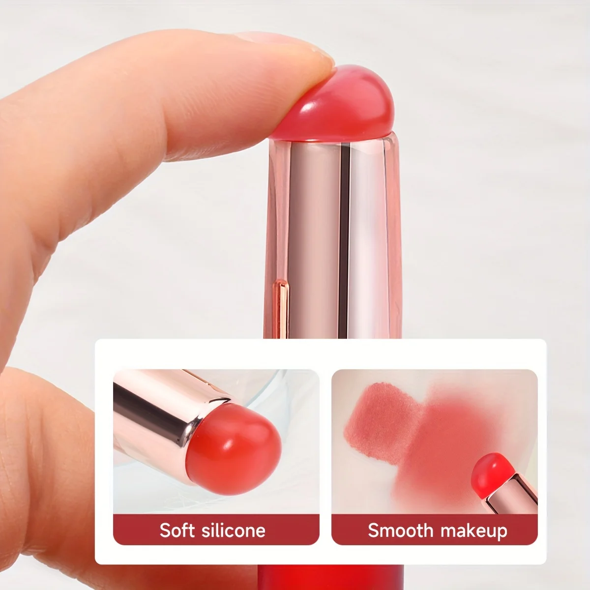 Zachte multifunctionele siliconen lippenborstel - 1-delig met dop, ronde siliconen punt, kan ook worden gebruikt voor het aanbrengen van nagellak