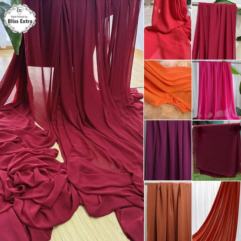 

Красная бордовая ржавая шифоновая ткань от Yard Drape Georgette для юбки, рубашки, платья, украшения, ткань ручной работы своими руками