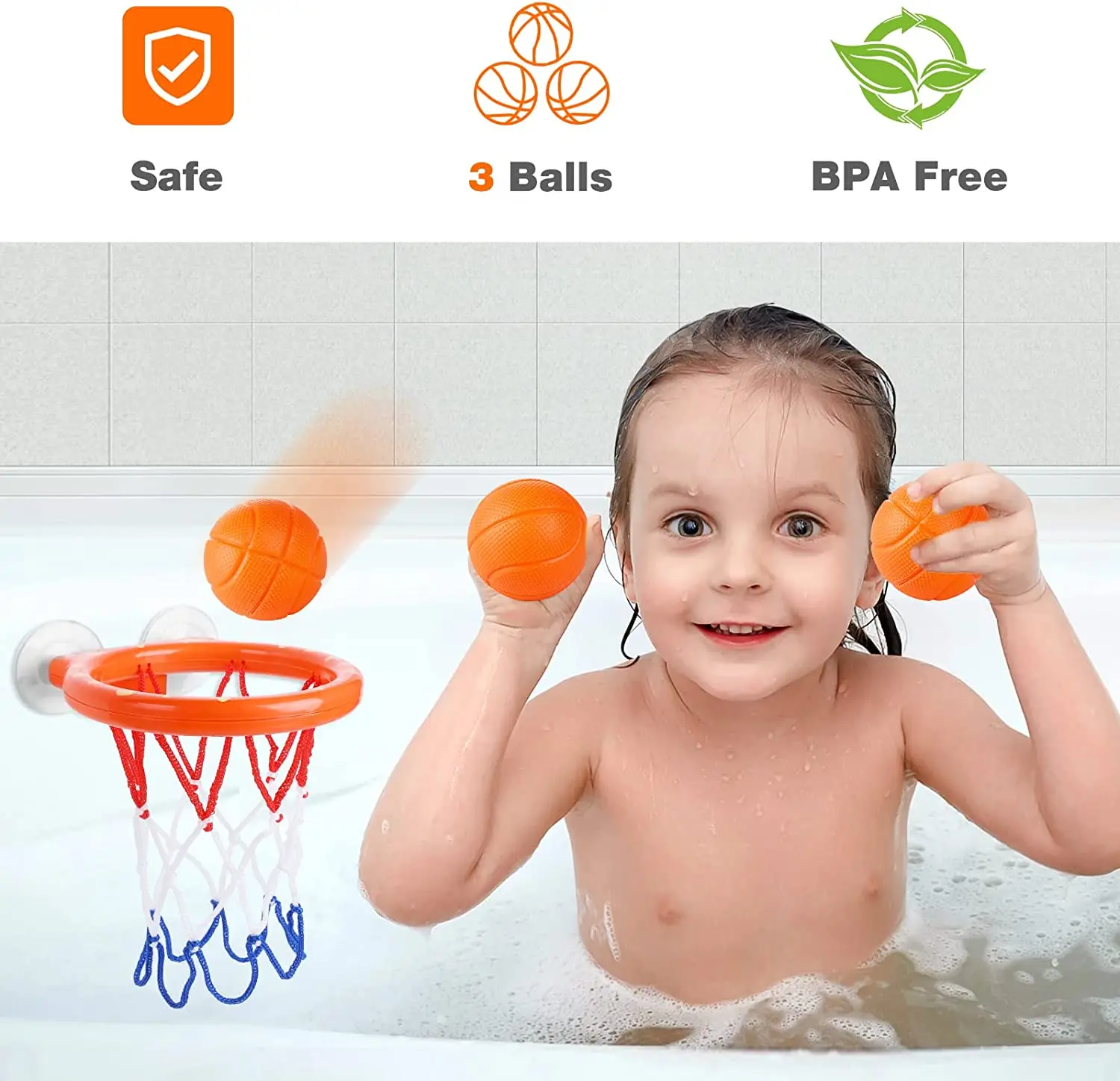 Panier De Basket De Bain Avec Ventouse – Jeu D’eau Interactif – Dès 4 Ans – Design Panda Ou Chat