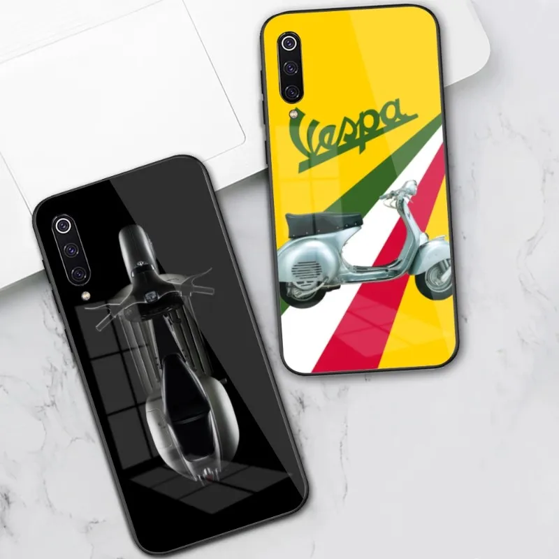 V-Vespa Motorcycle Phone Case for Xiaomi 13 12 11T 10 9 Lite Redmi Note 11 10 10S Pro 9 9A 8 PC Glass Cover Funda Shell