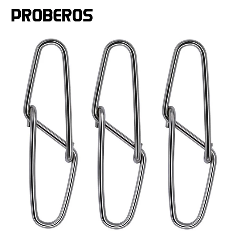 50Pcs Strength Stainless Steel Quick Change Fishing Connector Solid Rings Safety Snaps Fishing Hook Tool Pin Fastlock Clip