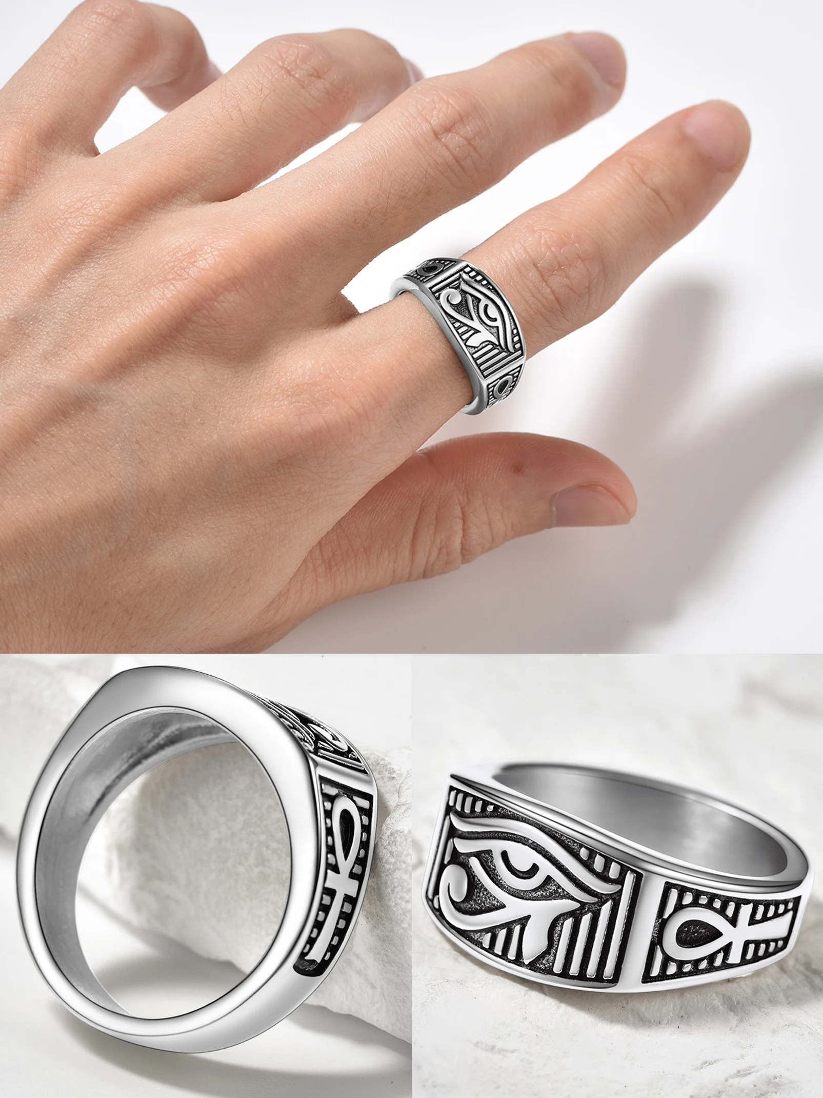Men Fashion Egypt - Cincin ChainsPro Eye of Horus Ankh