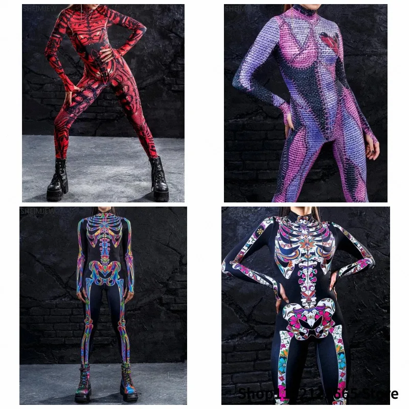 2026 3D Digital Bedruckter Erwachsenen-Cosplay-Jumpsuit Halloween Steampunk Bodysuit Karnevals-Party-Shows Zentai-Anzug