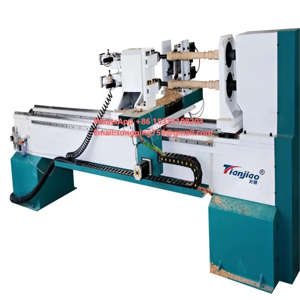 

Hot Sale CNC Wood Lathe Double Rotating Axis Parts Central Machinery for Crafting Legs