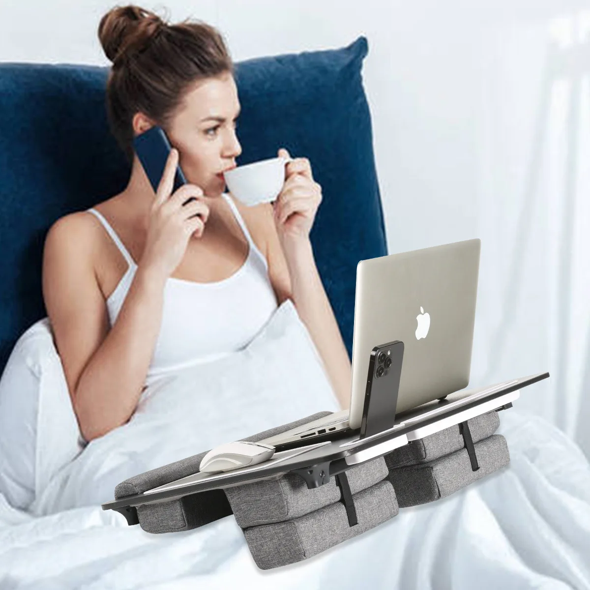 Lazy Person's Bedside Computer Desk: Folding Table, Laptop Stand, Raised Lap Desk