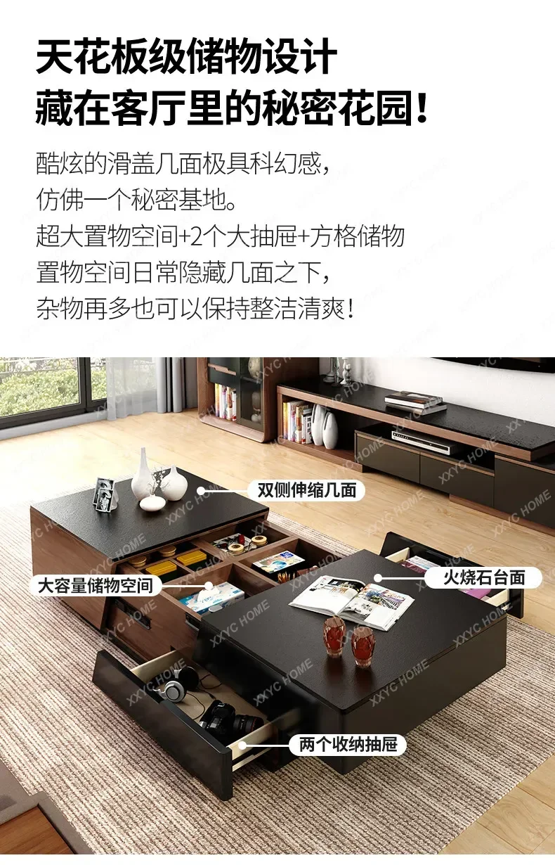 PGMinimalist Extendable Tv Cabinet Black Narrow Unique Living Room Tv Stands Wooden Meuble De Television Furniture Home