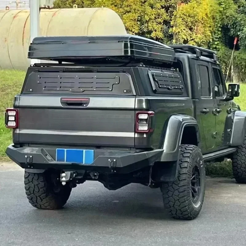 ThrustWorks Waterproof Steel Hardtop Tonneau Cover With 4X4 Pickup Truck Bed