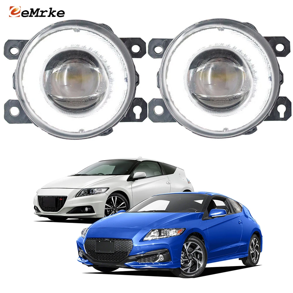 LED Fog Lamp Assembly Clear Lens for Honda CR-Z CRZ 2013 2014 2015 2016 2017 2018 Car Angel Eye DRL Ring Daytime Runinng Light