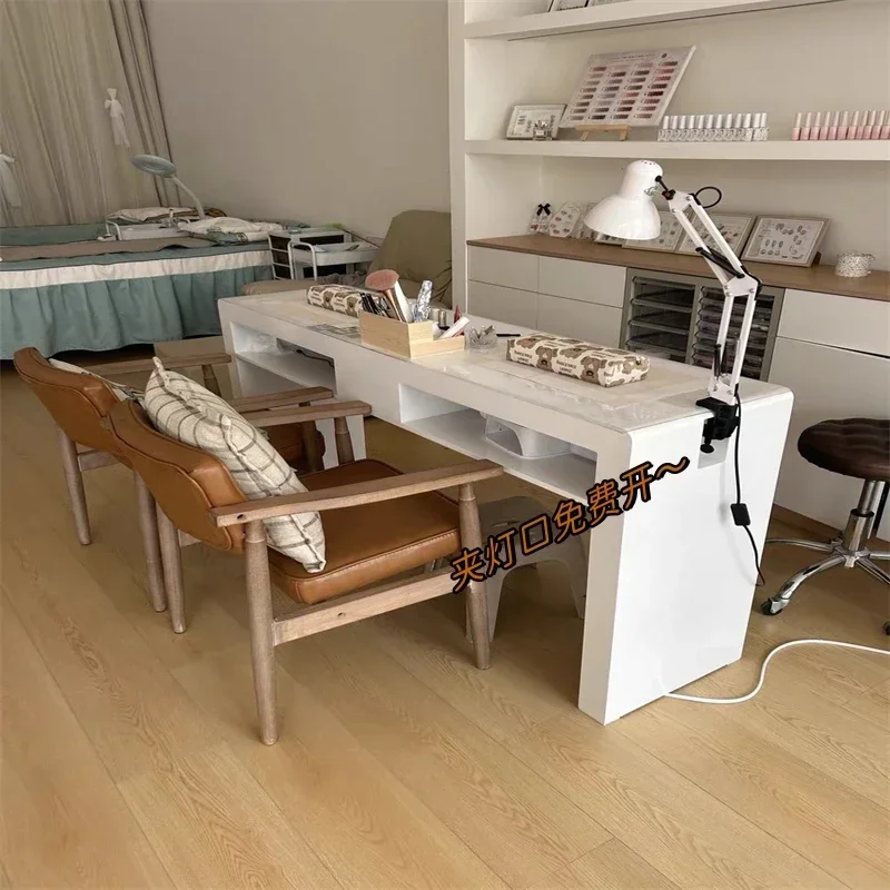 

White Chair Nail Desk Workstation Design Organiser European Nail Desk Luxury Nordic Tavolo Manicure Professionale Furniture