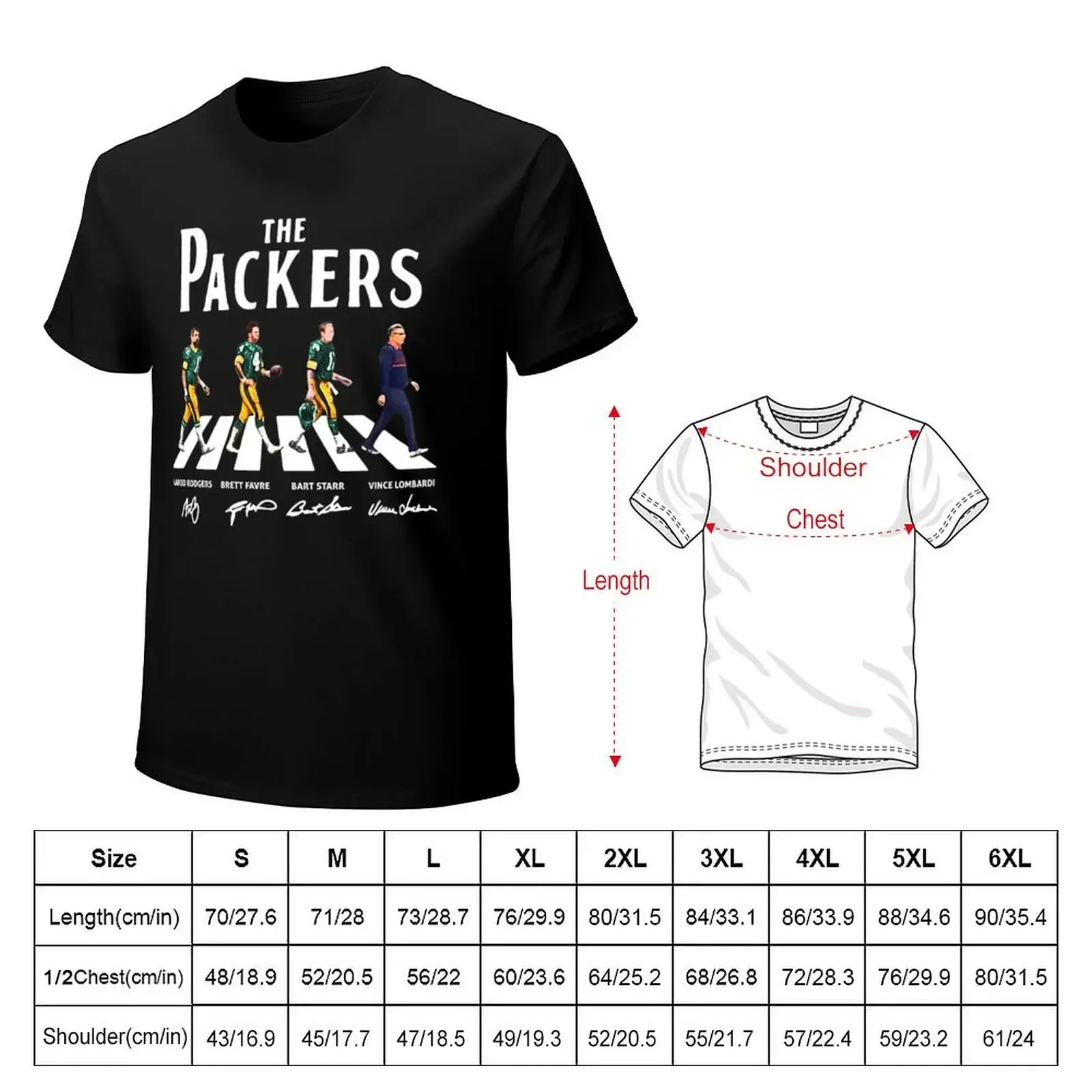 The Packers Abbey Road Signature T-shirt sports fans blanks mens t shirts pack