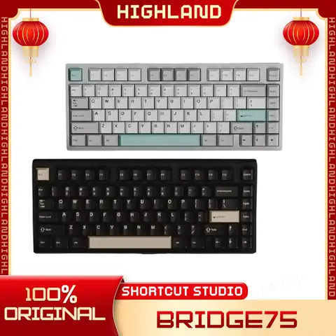 Shortcut Studio Bridge75 Mechanical Keyboard Wireless Keyboard Aluminium Alloy RGB 3mode 2.4G Customize Bridge 75 Gamer Keyboard