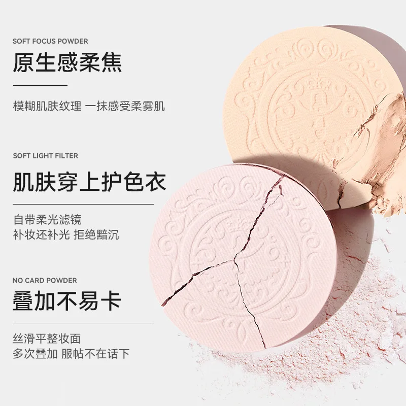 NOVO Soft Matte Setting แต่งหน้าคอนซีลเลอร์ควบคุมน้ํามันแห้งเปียก Dual-ใช้ทนทานกันน้ําแต่งหน้า Pressed Powder