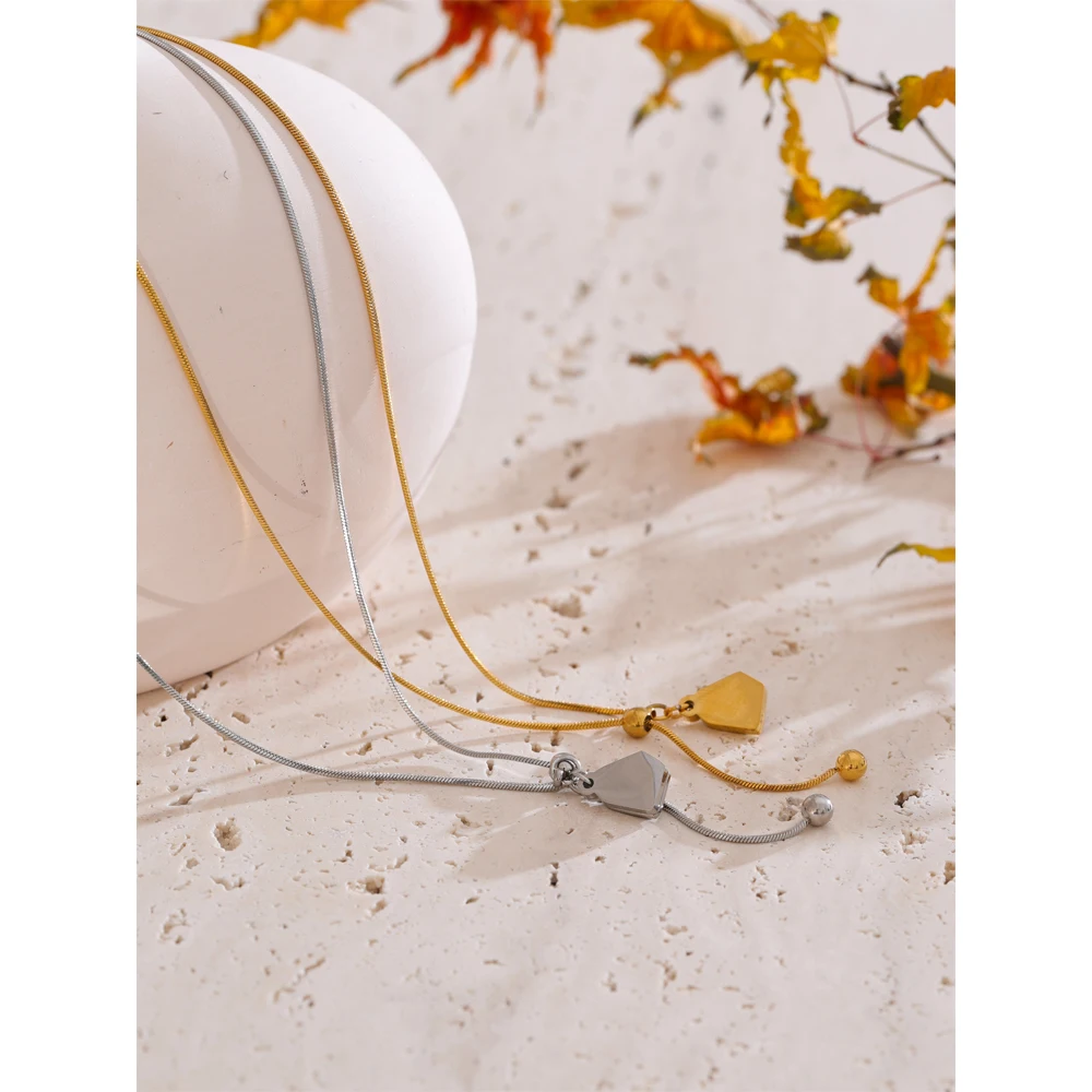 Yhpup Arrivals Natural Tiger Stone Removable Chain Necklace Pendant 18K PVD Plated Stainless Steel Attractive Quality Jewelry