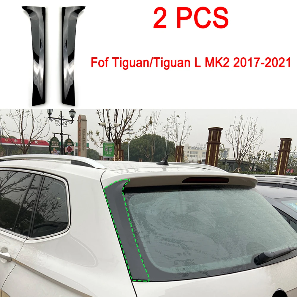 

2PCS For Volkswagen VW Tiguan MK2 2017 2018 2019 2020 2021 Rear Window Side Spoiler Wing Tail Stickers Cover Car Accessories